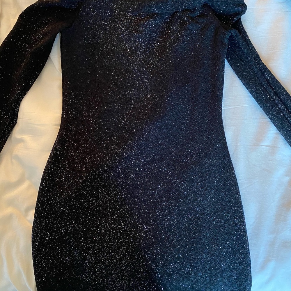 Off the Shoulder Glitter Windsor Bodycon Dress